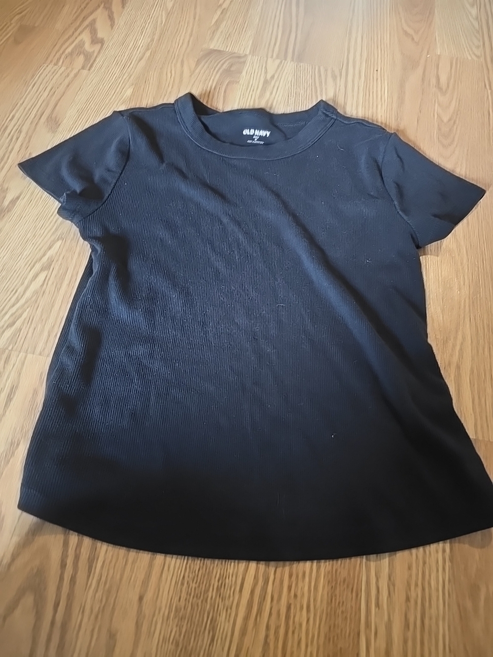 Old Navy Black Short Sleeve Crewneck Ribbed Tee